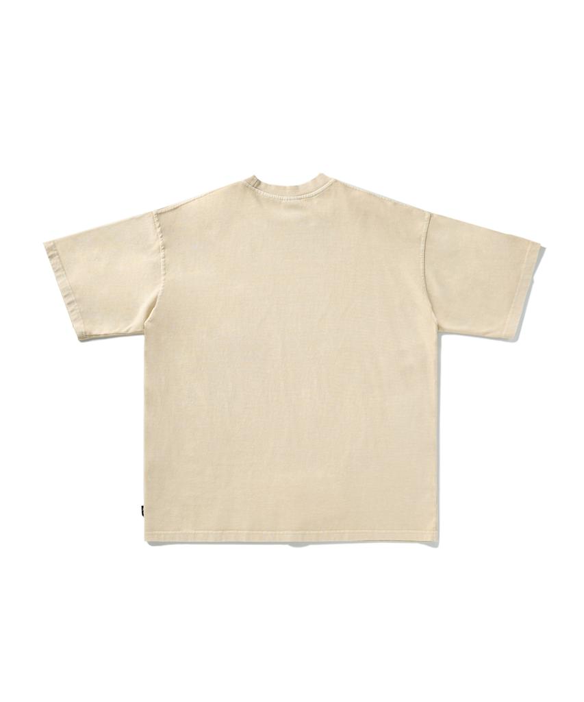 Peullukeu Slam Logo Pigment Pocket Short Sleeve T-Shirt Light Beige Fst401