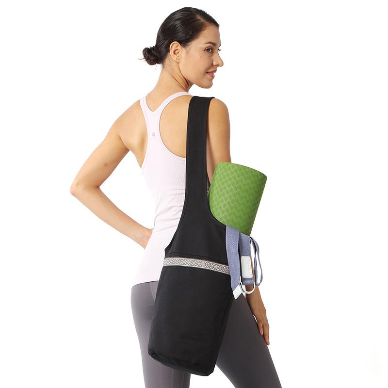Single-shoulder Yoga Bag Canvas Yoga Mat Bag Multi-Functional Backpack Yoga Storage Bag for Gym, Pilates & Fitness