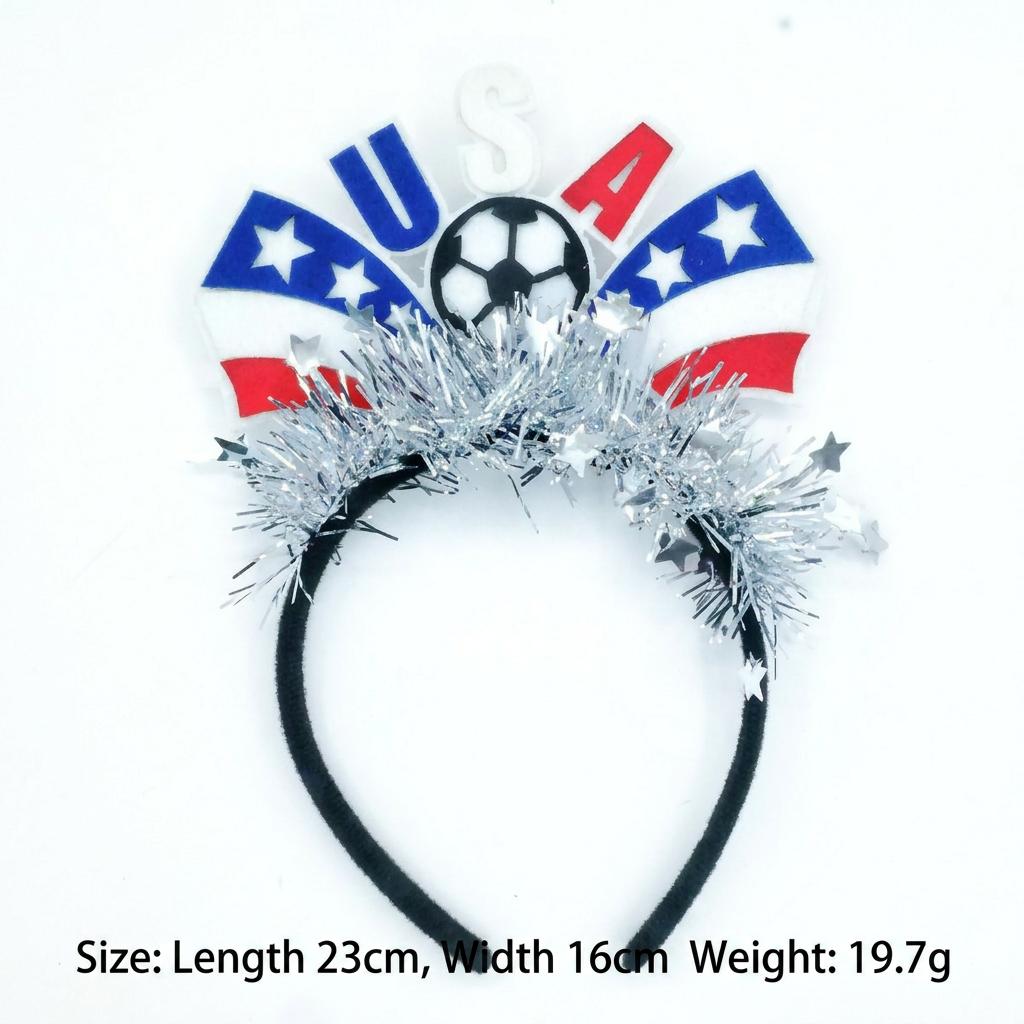 2026 Football Event National Team Flag Headband, Soccer Fan Cheering Hair Hoop Headwear For Cheerleading Fan Hair Hoop