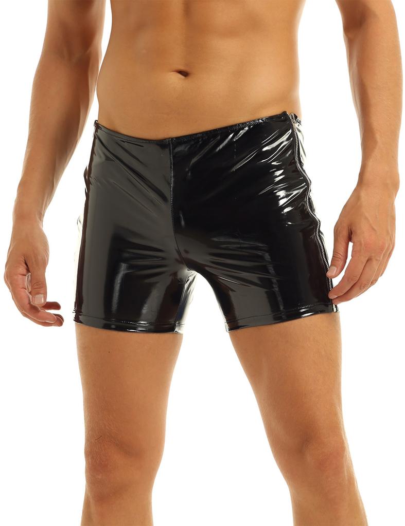 Goedkope Black Mens Shiny Patent Leather Side Zipper Hot Goedkope Black Mens Shiny Patent Leather Side Zipper Hot