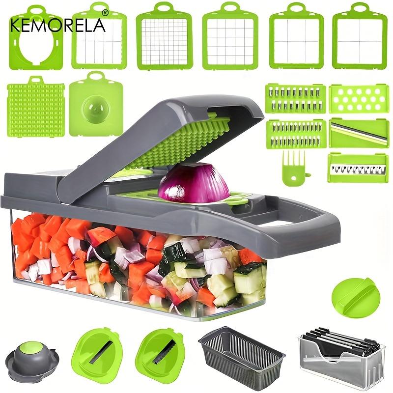 

KEMORELA 22-in-1 Multifunctional Vegetable Cutter Onion Mincer Cutter Dicer Egg Slicer Cutter Potato Slicer Kitchen Gadgets