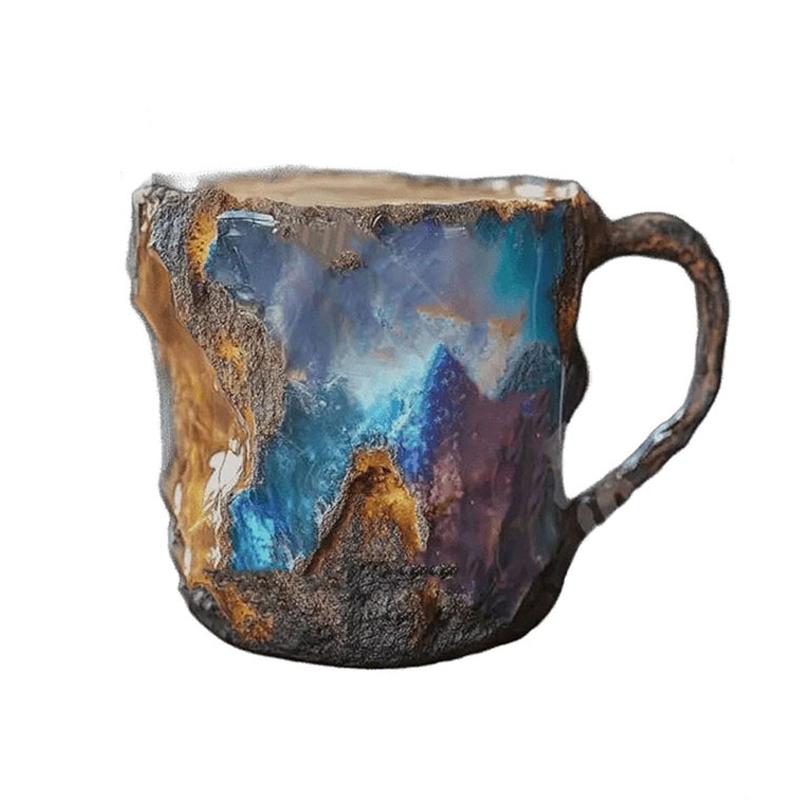 Neue mehrfarbige Mineralglas-Kaffeetasse, Bunte Kristall-Weihnachtstassen, Elegante luxuriöse mineralfarbene Kristalltasse