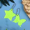 10Pcs Reflective Keychain Pendant Butterfly Star Backpack Pendant Night Warning Sign Riding Double-Sided Reflective Key Ring