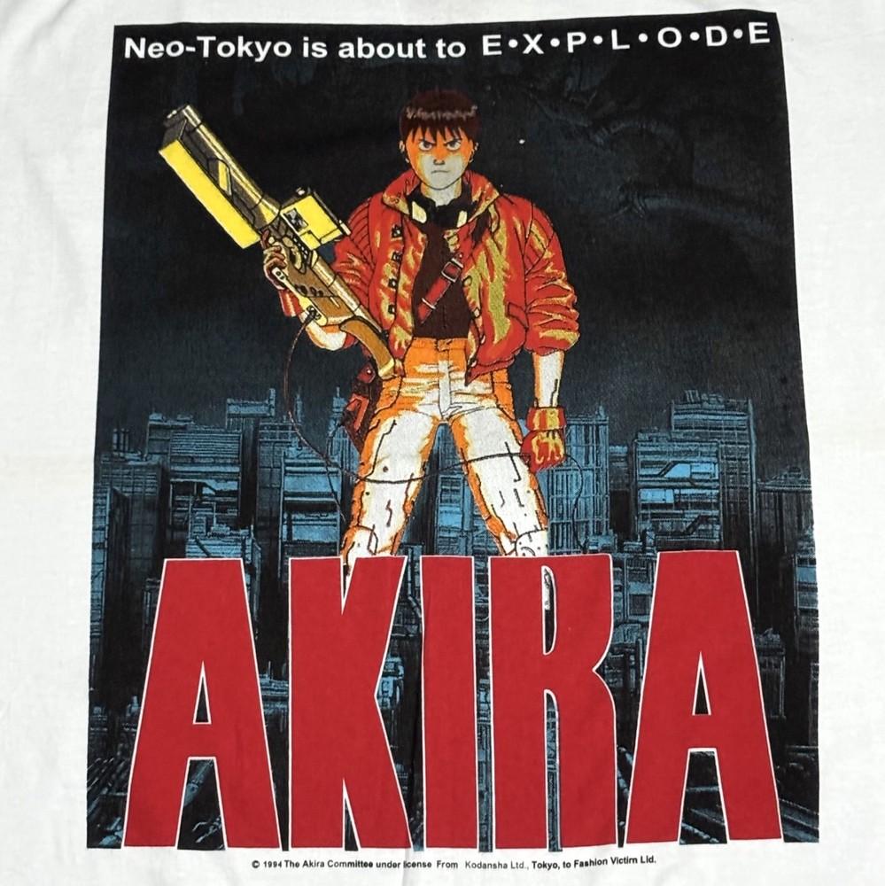 

Vintage AKIRA 1988 Anime 80s Cartoon Sz.L RARE White Single Stitch Shirt REPRINT S