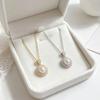 Elegant Zircon Sunflower Pearl Pendant Necklace - Japanese & Korean Style Clavicle Chain for Women
