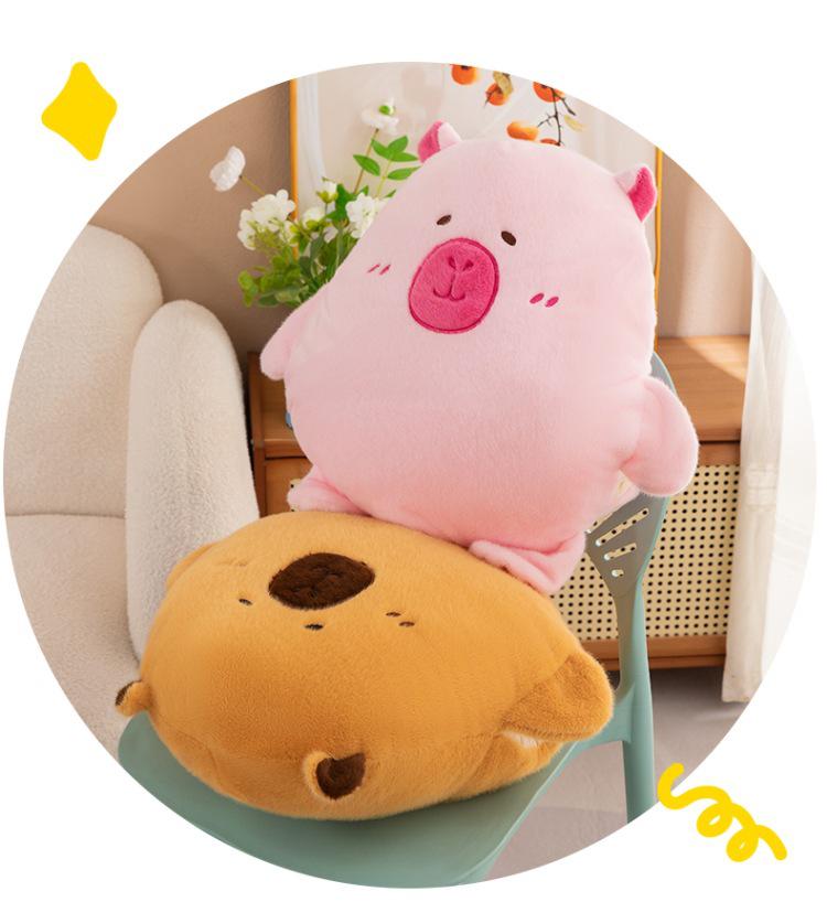 Winter Capybara Hand Warmer Plush Toy: Cute Anti-Freeze Hug Pillow for Students