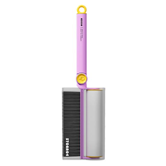 Lint Brush Soft-Bristled Cleaning Brush with Tear-Off Adhesive Roller Ergonomic Handle Clothing Bedding Pets Lint Cleaner