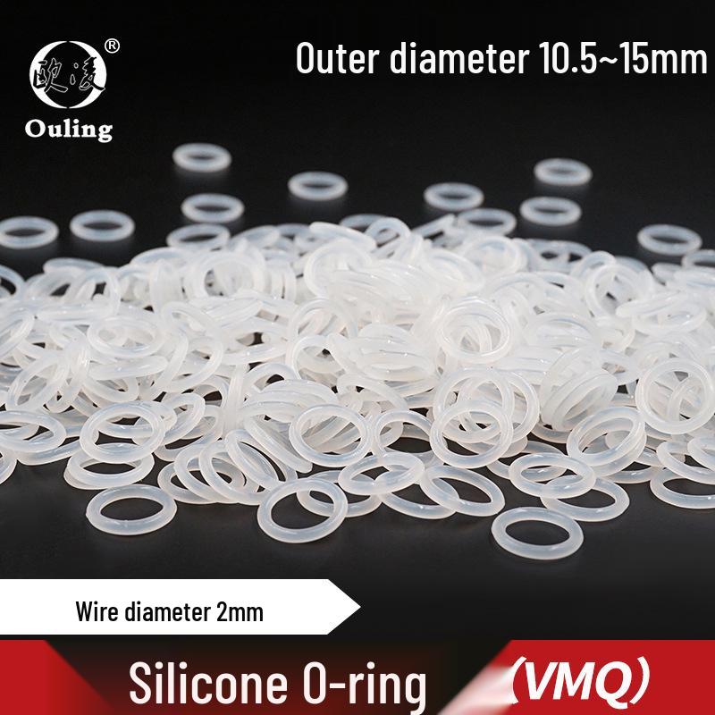 White Silicone O-Ring Seal, OD 10.5-15mm x 2mm Wire Diameter Ø10.5*2mm (10pcs) White Silicone O-ring
