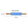 Silicone Rolling Pin with Solid Wood Handle - Non-Stick Kitchen Tool for Dumplings and Baking