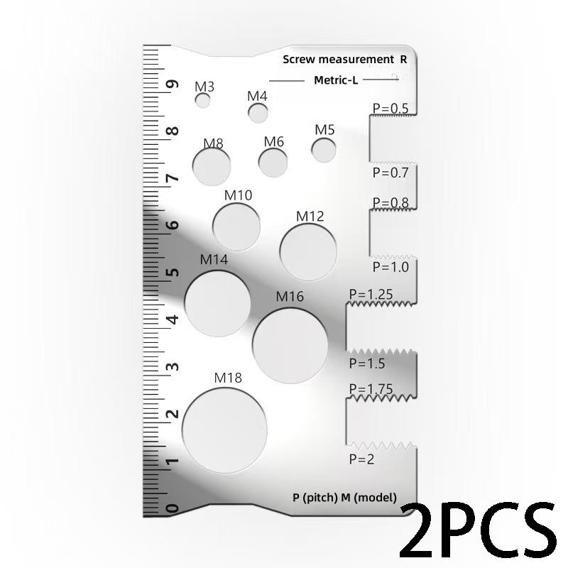 

Stainless Steel Thread Checker & Screw Measuring Ruler – Metric Gauge Tool for Screw Pitch, Bolts, Nuts and Threads