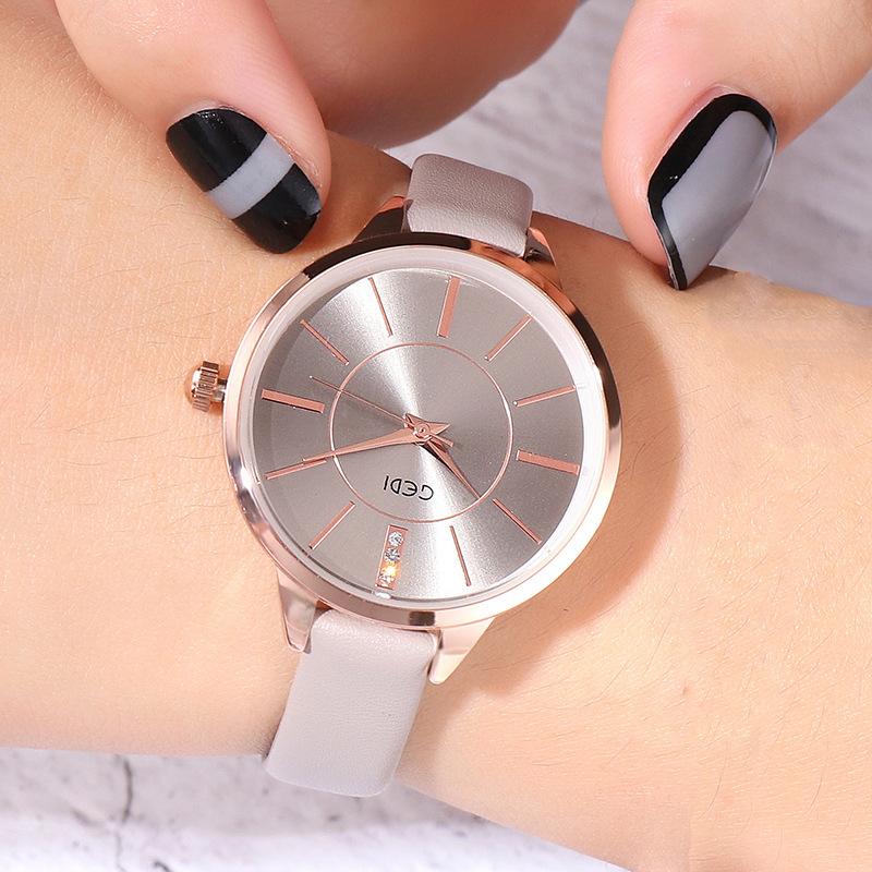 Stylish Simple Scale Women'S Watch Two-Pin Couple Casual Quartz Watch