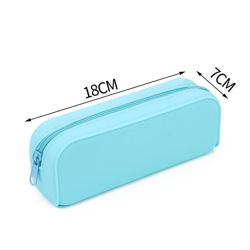 Colorful Silicone Pencil Case Waterproof Large Capacity Pouch Pen Bag Korean Aesthetic Stationery for Girls Kids School Supplies