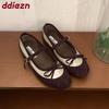 Fashion Fashion Mixed Colors Women Mary Janes Shoes Buckle Female Shallow Footwear Round Toe Ladies Flats With Shoes