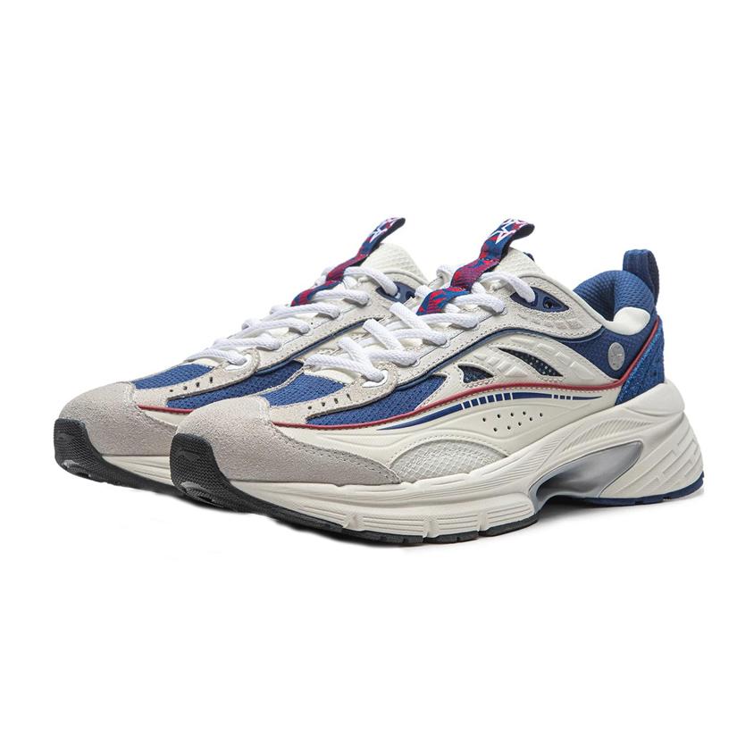 Li Ning Comet LITE Yi Star LITE Cushioning Slip Resistant Low top Casual Shoes Men's White Blue AGCT503-2