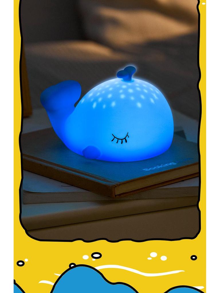 Whale Silicone Night Light: Cute Cross-Border Souvenir for Baby's Bedroom and Bedside