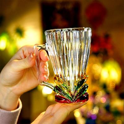 Painted Glass Coffee Cup 250ml Art Latte Mug 3D Stained Glass Tea Cup Heat-Resistant Glass Mug Gift for Coffee Lovers