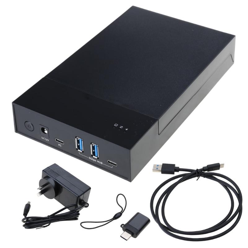 Hard Drive Case Dock with 2x USB3.0 5Gbps Fast Transfer For 3.5" & 2.5" Drives USB 3.0 DC12V Connection