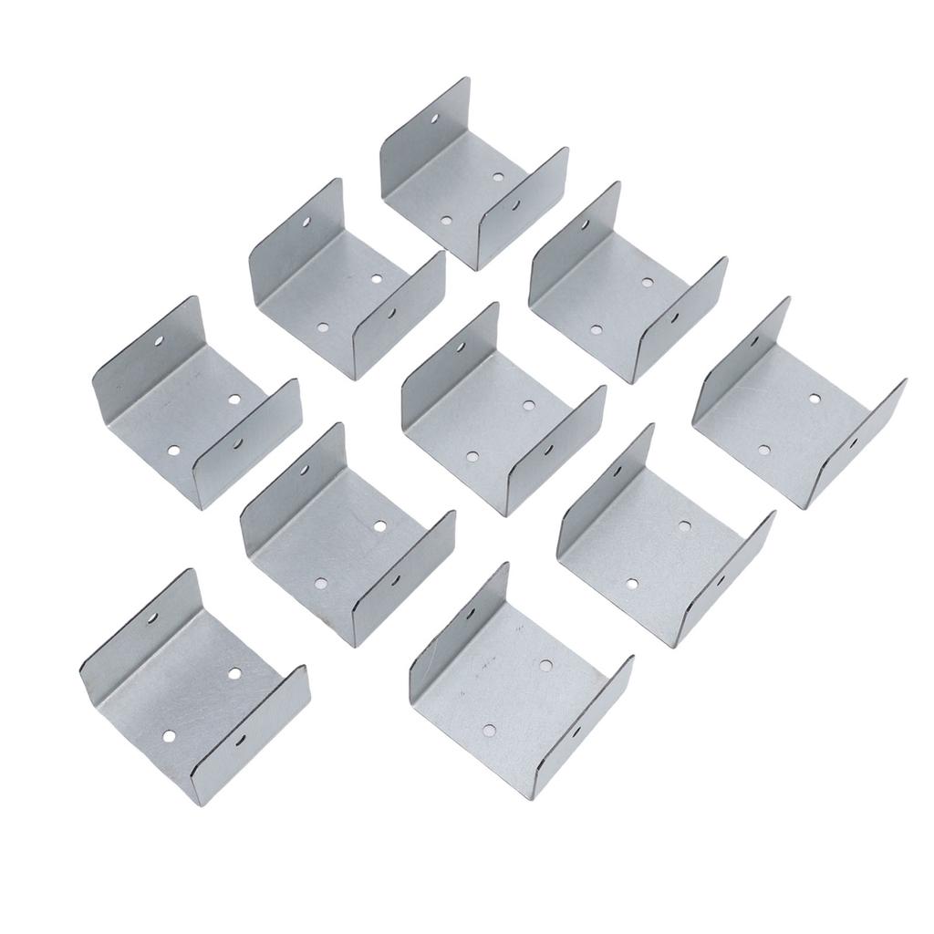 10pcs Timber Post Fasteners U Shape Galvanised Steel Anti Theft Anti Vibration Fence Panel Clamps for Concrete Wood