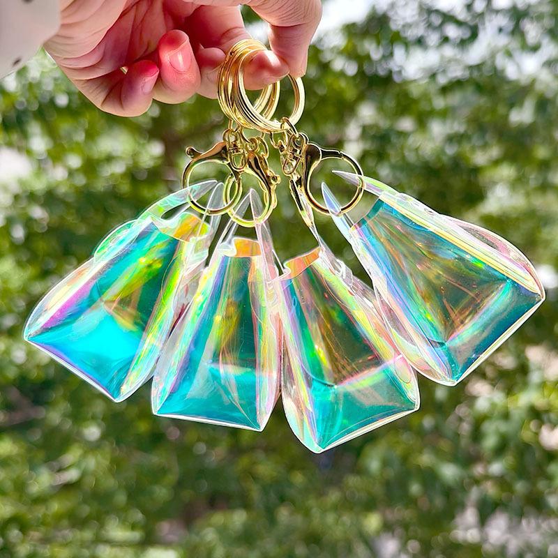 Labubu New Ins Girl Transparent Laser Change Bag Student Mini Coin Key Chain Bag