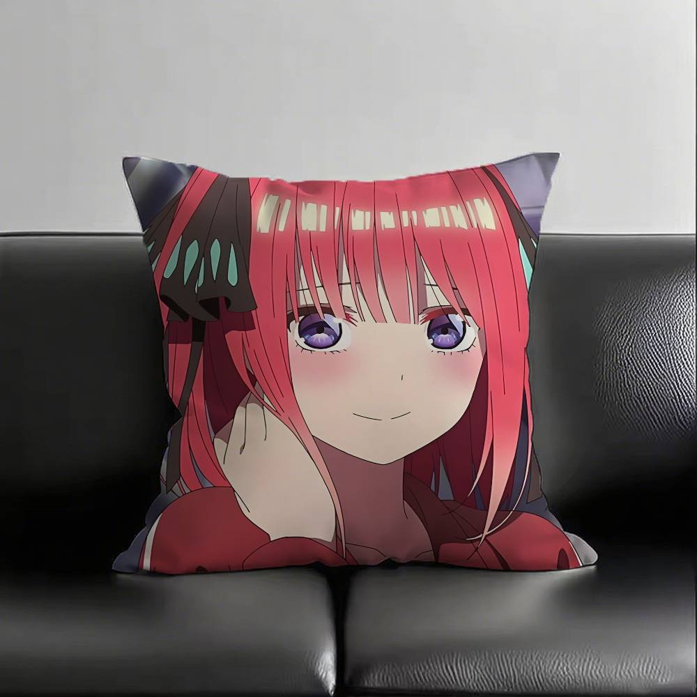 Nakano Nino LOVE Anime The Quintessential Quintuplets Pillow Case Fashion Square Pillowcase Sofa Room Ins Decoration Leisure