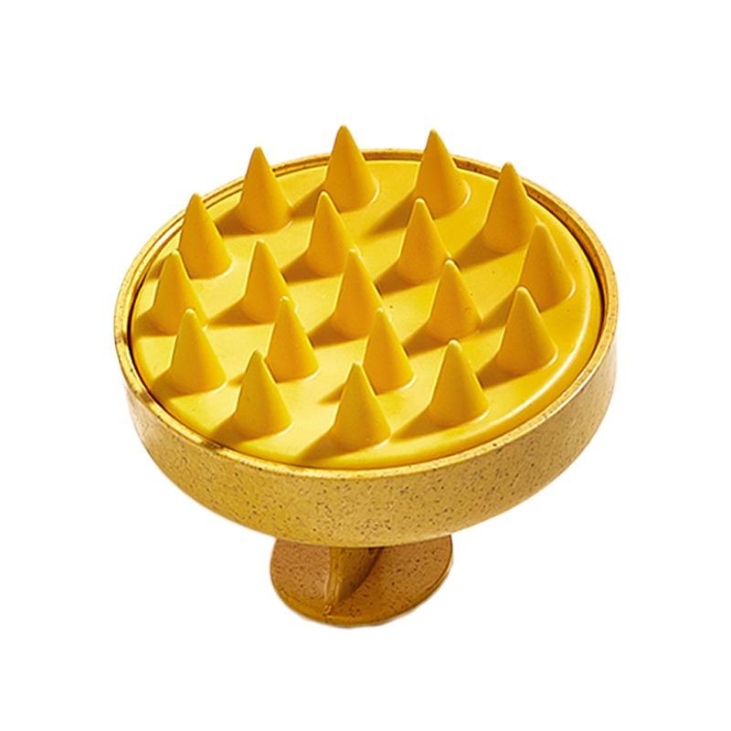 Degradable Hair Wash Brush with Corn Straw Soft Bristles and Silicone Massage Teeth for Baby and Adult
