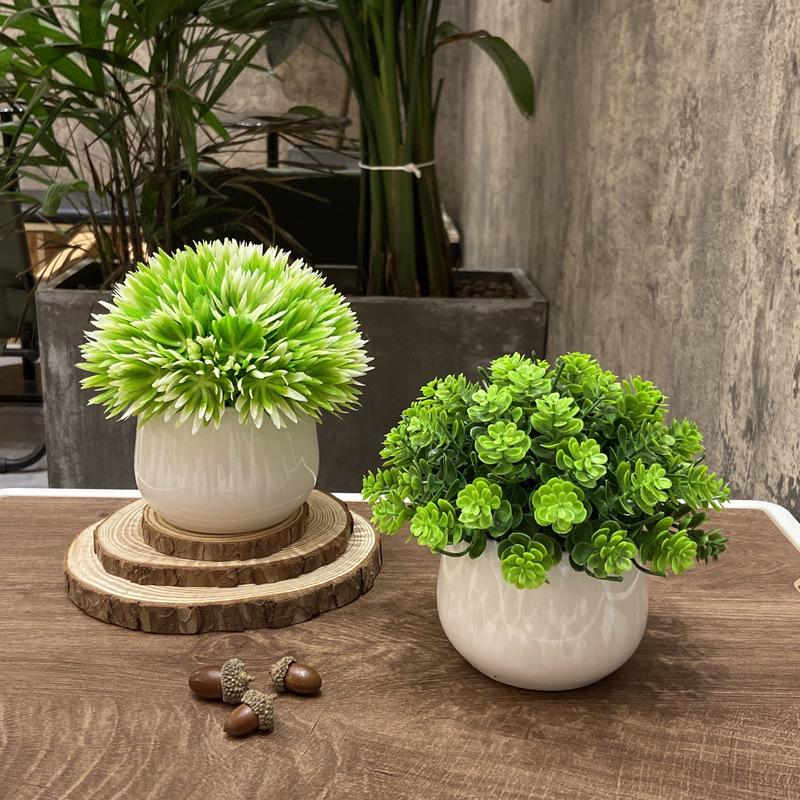 Home Homestay Ornaments: Mini Potted Green Plant for Office Conference Room Decor