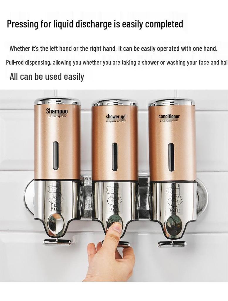 Wall-Mounted Stainless Steel Manual Soap Dispenser for Bathroom