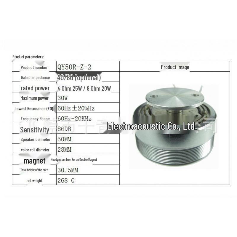 DIY 4-Inch Resonance Speaker Horn with 8 Vibration Modes, 20 Ohms, 2 Watts for Low Frequency Building-Shaking Effects