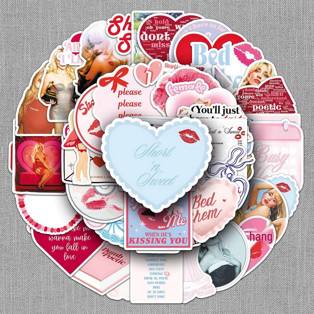 Sabrina Carpenter Celebrity Stickers: 50 Sheets for Decorating Notebooks and Guitars
