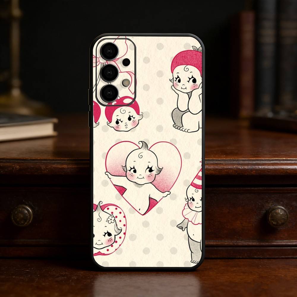 Kewpie Cute Angel baby Clear phone Case For Samsung S25,24,21,22,23,30,Ultra,20,Plus,Fe,Lite,Note Soft Black Cover