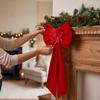 Velvet Christmas Bow Pre-Tied Tree Bows Red for Wedding Backdrop