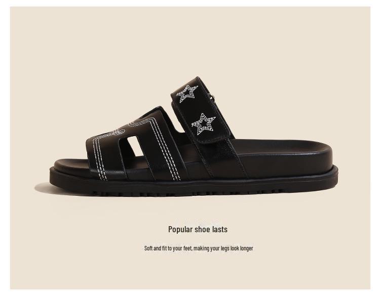 Women's Thick Bottom Velcro Soft Sole Sandals: Comfortable, Non-Tiring, Casual Summer Outdoor Slippers.