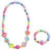 Boys And Girls Baby Princess Candy Color Beaded Necklace Bracelet Set Flower Pearl Bow Dress Accessories