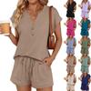 2-teiliges Set mit Damen-Shorts, passend, zum Entspannen, Flughafen, Reisen, Urlaub, Strand, Anzug mit Tasche