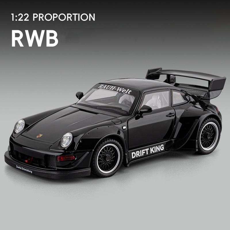1/22 Porsche 993 RWB 911 Supercar Alloy Model Car Toy Diecasts Metal Casting Sound and Light Car Toys for Children Vehicle