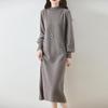 Women Sweater Dress 100% Wool MODERN NEW SAGA Turtleneck Knit Long Pullover Winter Jumpers Wool Long Dress Female