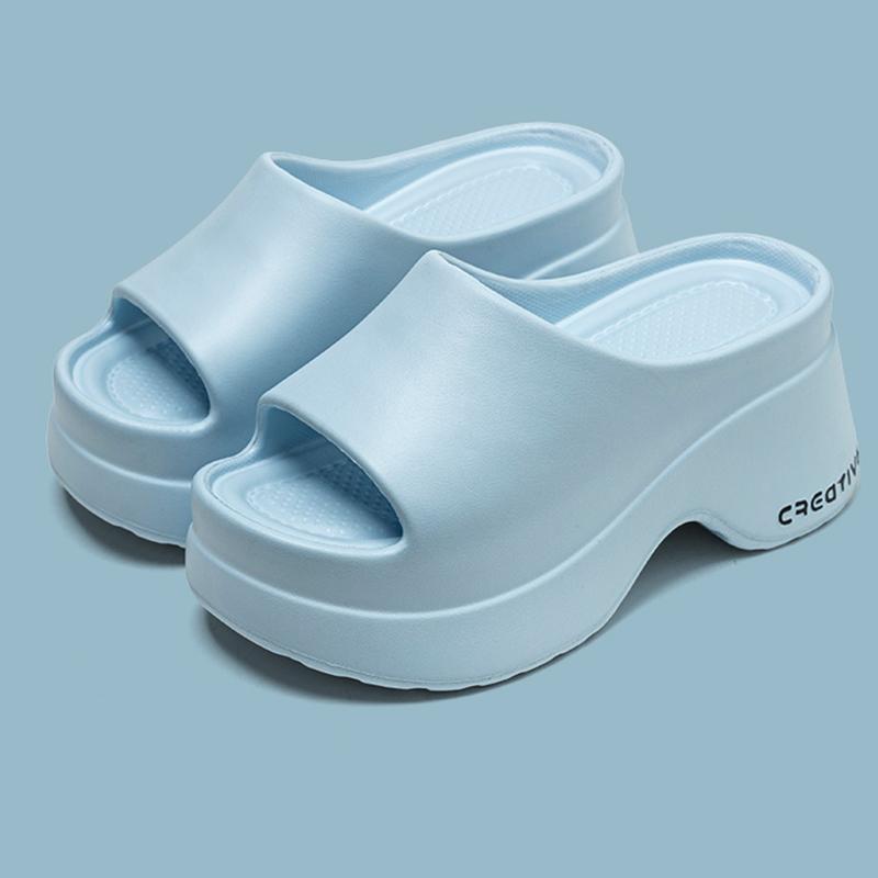 Elegant Platform Wedge Heel Sandals Women Summer Soft Lightweight EVA Beach Slippers Woman's Thick Bottom Slippers