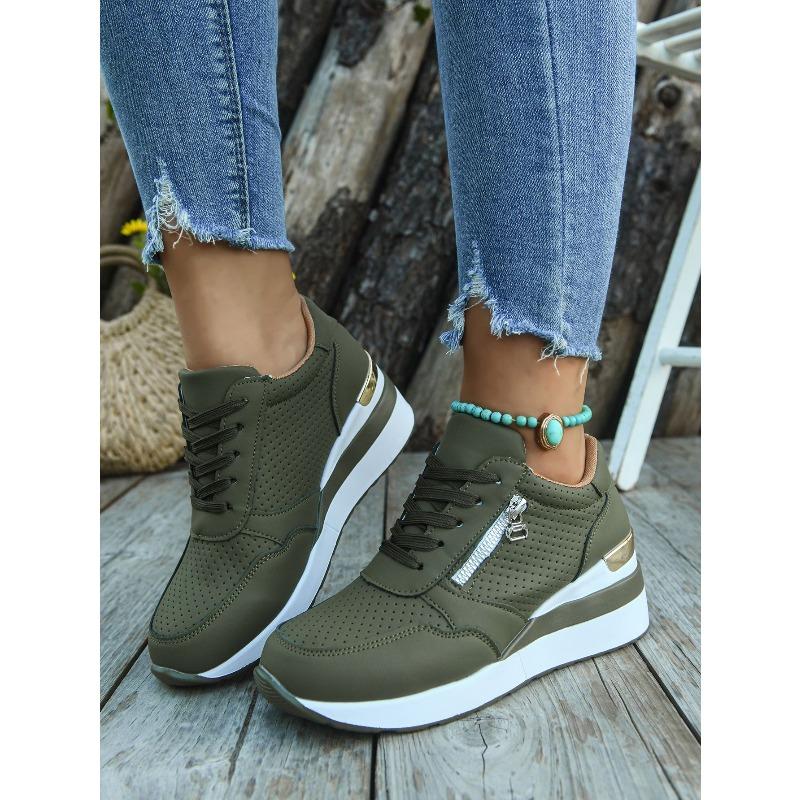 Plus Size Sneakers Fall 2025 New Platform Lace-up Comfortable Running Shoes for Women