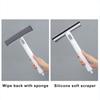 Window Glass Squeegee with Water Spray Non-Slip Handle Design Hanging Storage Multifunctional 3-in-1 Cleaner