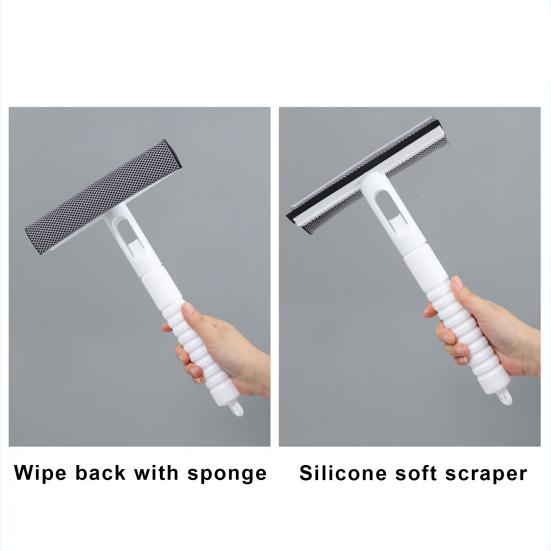 Stěrka na sklo s rozprašovačem vody Protiskluzová rukojeť Design Závěsné skladování Multifunkční čistič 3 v 1 Oboustranný kartáč Škrabka