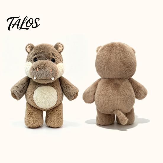 Washable Suede Plush Running Hippo Toy, 45cm Interactive Hand Puppet Stuffed Cute Animal Companion for Kids, Soft Cuddle Doll, Party Holiday Gift