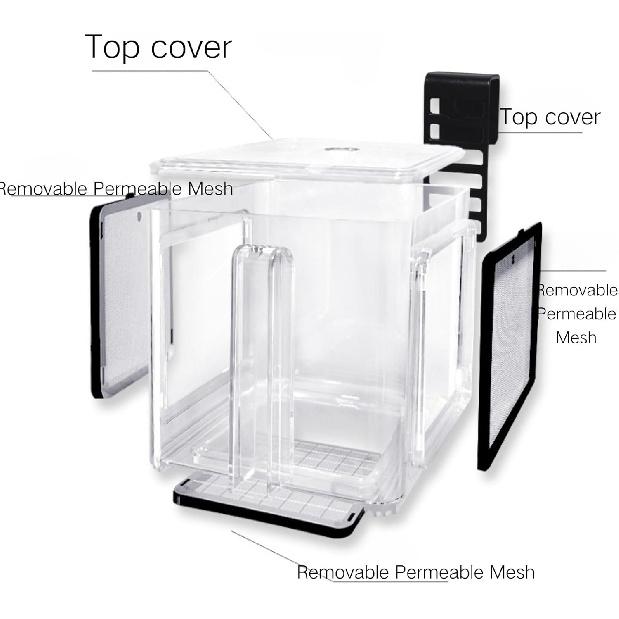 Saim Fish Breeding Box, Acrylic Aquarium Breeding Boxes, Acrylic Fish Isolation Box Hanging Aquarium Hatchery Tank for Small Baby Fishes Shrimp