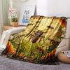 1Pc Cartoon Print Flannel Blanket, High Quality Comfortable for All Seasons, Home Decor, Warmth and Comfort, Perfect for Christmas Birthday Gift