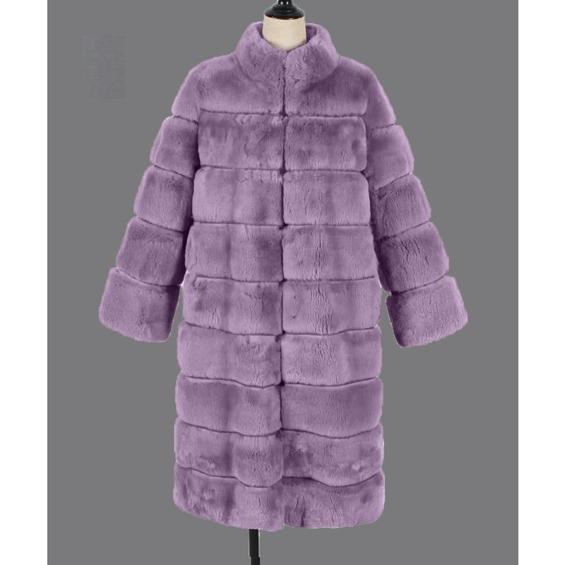 50 autumn and winter new products stand-up collar long imitation fur coat top women's coat Cheng Juan