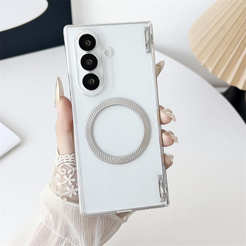 

For Samsung Galaxy Z Fold 7/6/5 Magnetic Wireless Charging Phone Case with Tempered Film 5G Protective Cover Galaxy Z Fold5 чистий