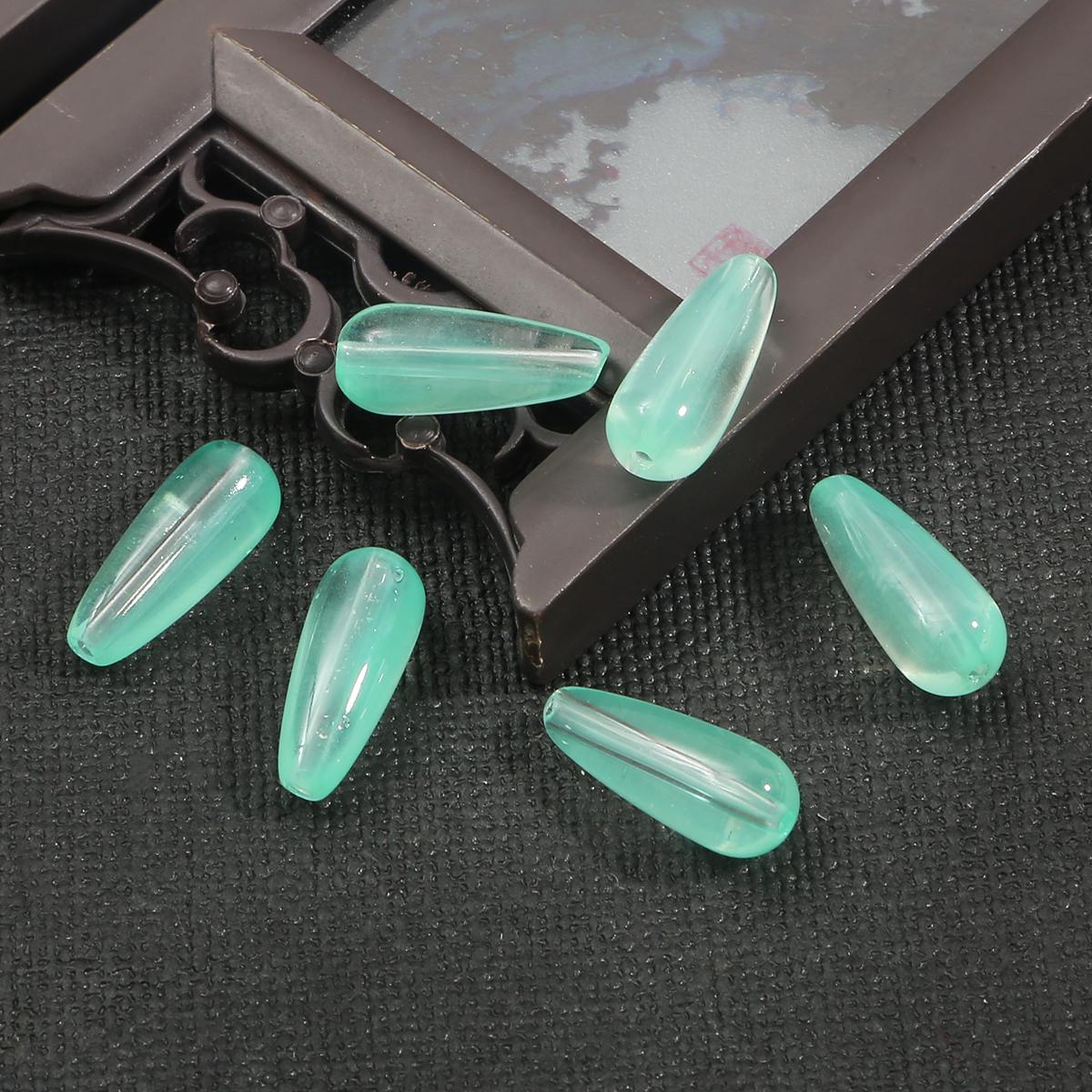 

10 шт., бусины в форме капли, стеклянные бусины с прямым отверстием для изготовления ювелирных изделий, браслет, ожерелье, серьги, аксессуары