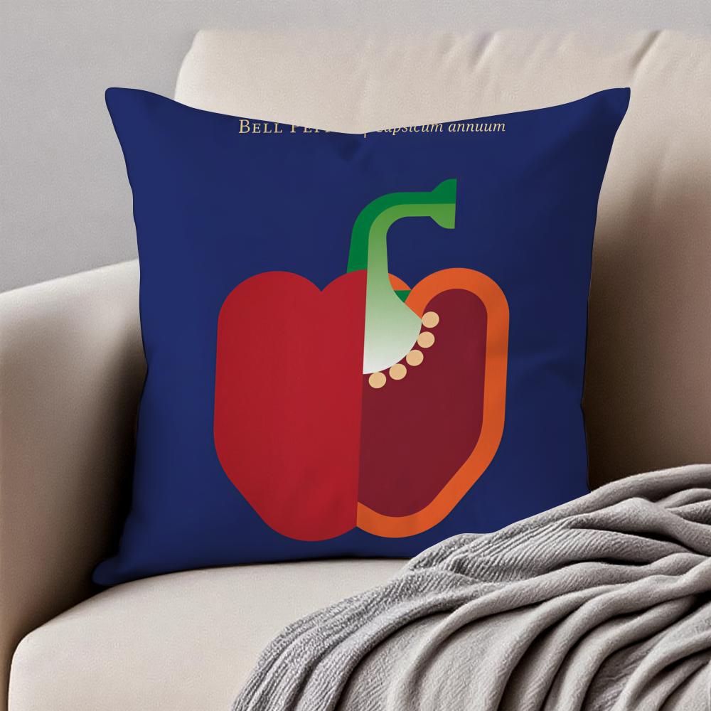 

Cute Fresh Art Lovely Simple Vegetable Cushion Cover Pillowcase Antidustmite Invisible Zipper Short Plush Sofa Cushion 30x30cm