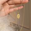 Exquisite Classical Rose Branch Flower Pendant Necklace Gentle Style Light Luxury Art Frosted Oval Collar Chain Wedding Jewelry