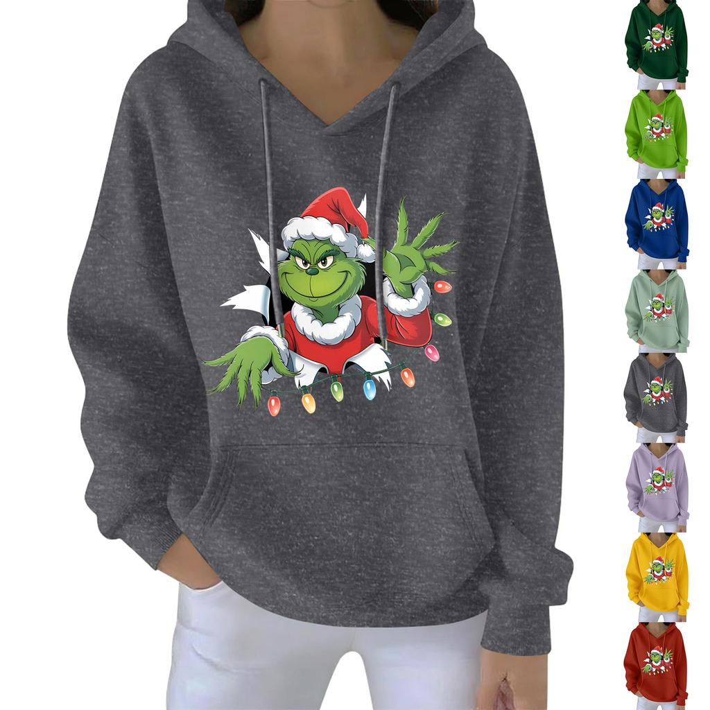 Women's Christmas  Hoodie Funny Cute Christmas Holiday Sweatshirt Pullover