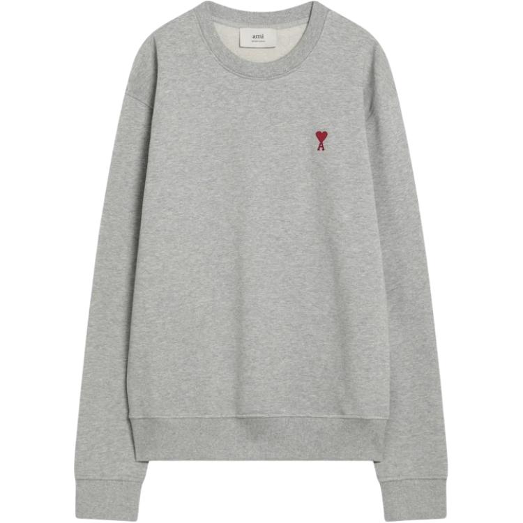 Amiparis Round Neck Drop Shoulder Long Sleeve Sweatshirt Men sweatshirt Gray BFUSW035U730-0951